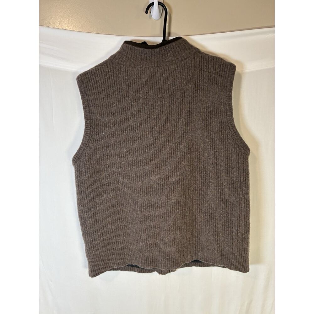 L.L. Bean 100% Merino Lambswool Waterfowl Sweater Vest Men XL Brown Full Zip - Picture 2 of 5